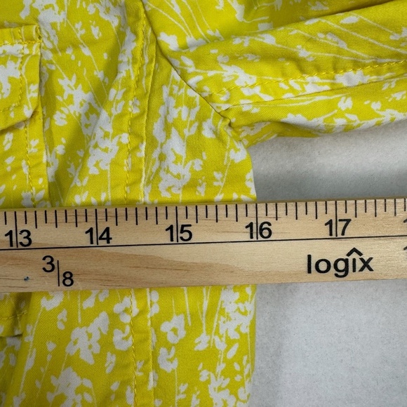 Cabi Field Jacket Womens Size Small Daisy Floral Print Buttons Yellow Pockets - Picture 7 of 9